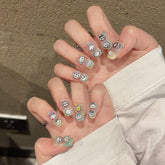 Handgepresster Nagel mit Kleber Hochwertiges Nagelzubehör Mode Luxus Individuelles Aufdrücken von Nägeln